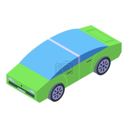 Illustration for Car energy hydrogen icon isometric vector. Factory bio. Automobile facility - Royalty Free Image