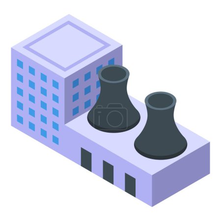 Illustration for Modern hydrogen factory icon isometric vector. Advanced fueling. Maritime vessel - Royalty Free Image