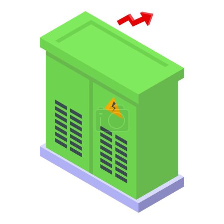 Illustration for Green energy station icon isometric vector. Global finance. Cost rise - Royalty Free Image