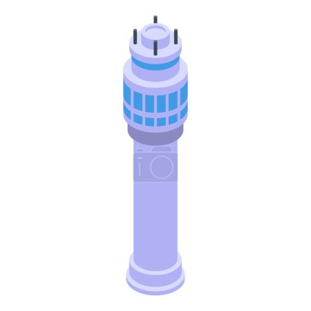 Airport tower icon isometric vector. Plane security. Cleaning care service