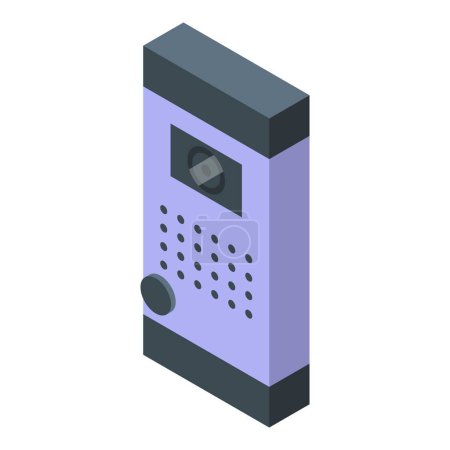 Safeguard door bell icon isometric vector. Melody sound. Music digit