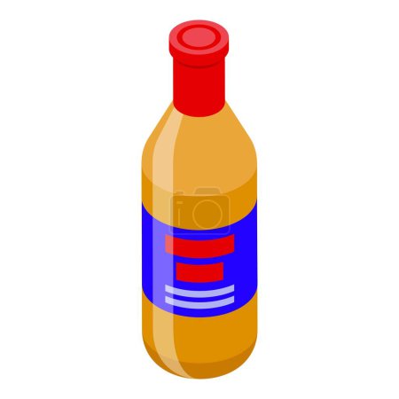 Illustration for Tahini bottle plastic icon isometric vector. Cooking paste. Seed cream - Royalty Free Image