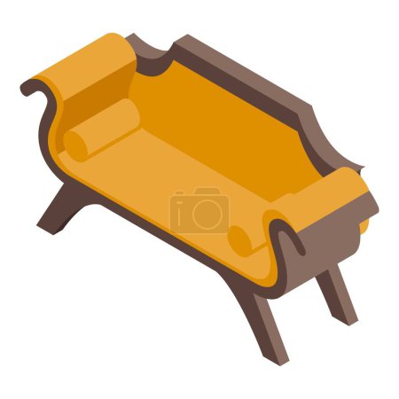 Leather sofa sales icon isometric vector. Online auction. Site finance