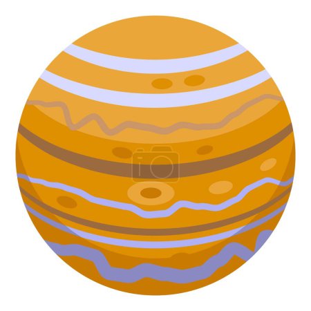 Illustration for Red stone planet icon isometric vector. Space metal sky. Solar adventure - Royalty Free Image
