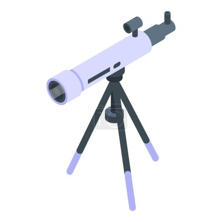 Illustration for Telescope tripod icon isometric vector. Galaxy science. Research equipment - Royalty Free Image