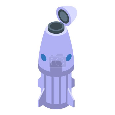 Illustration for Spaceship icon isometric vector. Globe observatory. Fly station power - Royalty Free Image