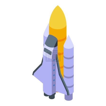 Illustration for Space rocket icon isometric vector. Discovery research. Universe astronomy - Royalty Free Image