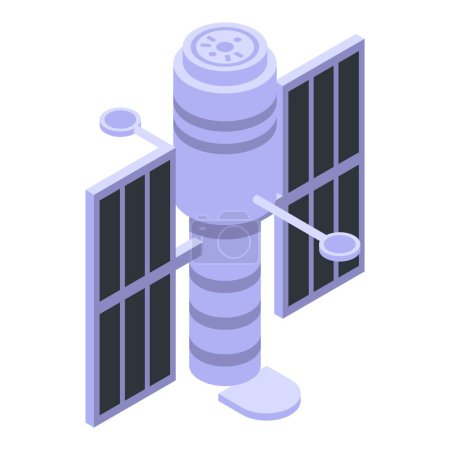 Space hubble telescope icon isometric vector. Satellite observatory. Solar equipment