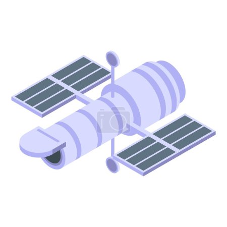 Illustration for Adventure telescope icon isometric vector. Power solar. Planet orbit research - Royalty Free Image