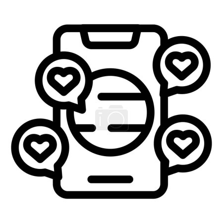 Illustration for Love online lesson icon outline vector. Spanish lesson. Espanol school - Royalty Free Image