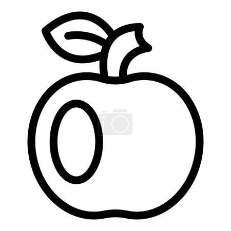 Apple Chemie-Symbol Umrissvektor. Forschungslabor. Labortechnikexperte