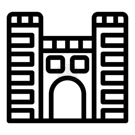 Illustration for Paris castle museum icon outline vector. French art gallery. Country picture - Royalty Free Image