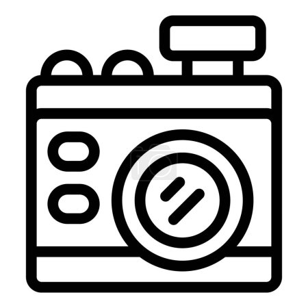 Illustration for Camera tourist icon outline vector. Country adult. Museum paris - Royalty Free Image
