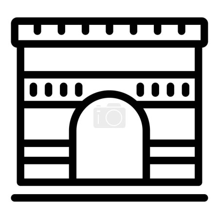 Illustration for Capital french arch icon outline vector. Nation pastime. Design french - Royalty Free Image