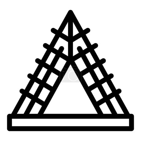 Ilustración de Icono del Louvre turístico contorno vector. Viajar capital adulto. Maestro cultural - Imagen libre de derechos