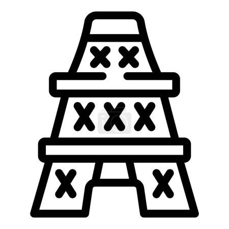 Ilustración de Torre de París icono del arte contorno vector. Edificio de galería. País de capital - Imagen libre de derechos