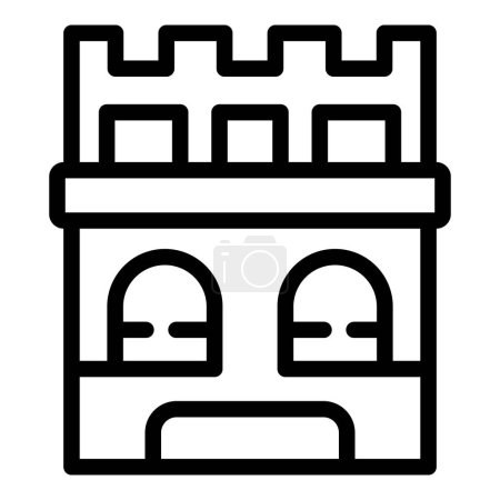 Illustration for Castle tower icon outline vector. Travel dark. Design nation feature - Royalty Free Image