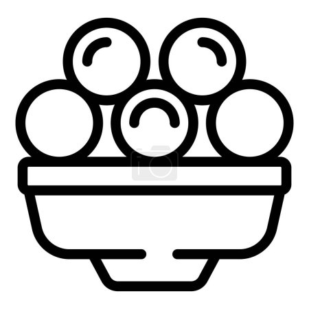 Illustration for Food cuisine bowl icon outline vector. Baku city. Structure design town - Royalty Free Image