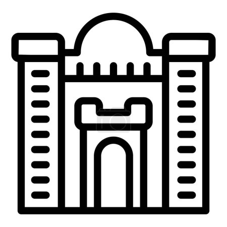 Illustration for Mosque building icon outline vector. Baku city. Country Azerbaijan - Royalty Free Image