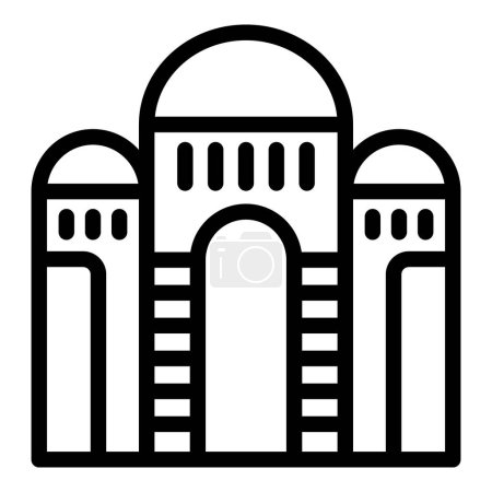 Illustration for City mosque icon outline vector. Bridge country. Travel skyline - Royalty Free Image