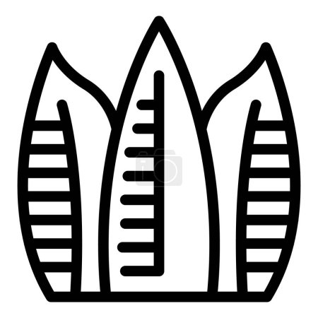 Illustration for Baku modern building icon outline vector. Travel skyline. Feature nation - Royalty Free Image
