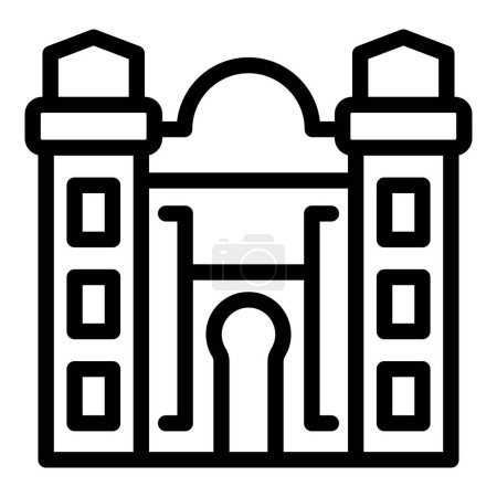 Illustration for Baku mosque icon outline vector. City tower. Building architecture - Royalty Free Image