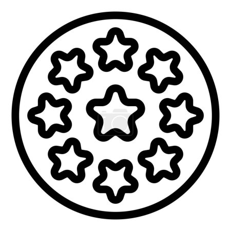 Téléchargez les illustrations : Buse étoile icône contour vecteur. Gâteau à la crème. Papier alimentaire - en licence libre de droit