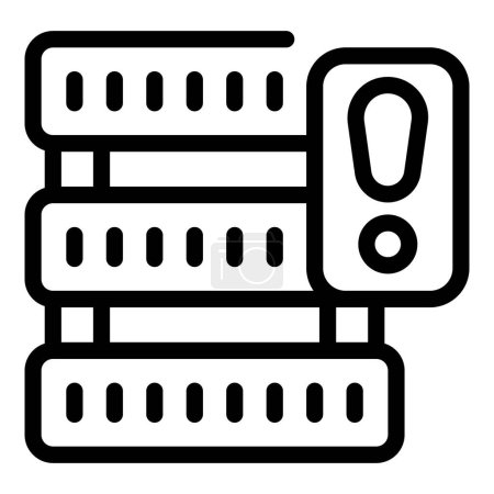 Illustration for Server data loss icon outline vector. Erase system. Accident alarm - Royalty Free Image