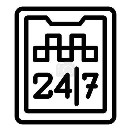 Call service 24 hours taxi icon outline vector. Parking drive. Rider service
