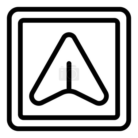 Taxifahrer-Standort-Symbol umreißt Vektor. Tageskarte. Autotelefon