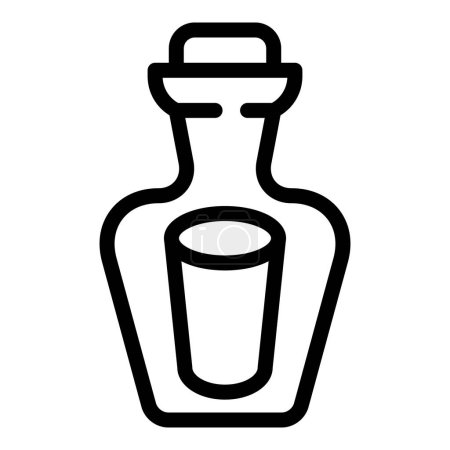 Illustration for Vessel empty bottle icon outline vector. Message sos. Pirate send - Royalty Free Image