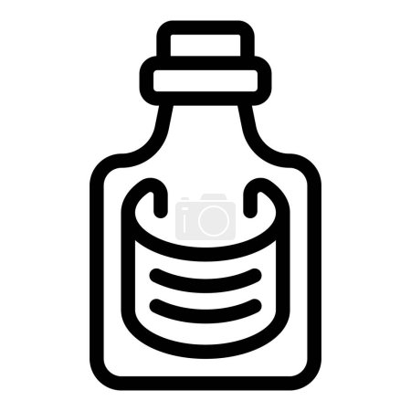 Illustration for Empty message bottle icon outline vector. Water note. Sea vessel hope - Royalty Free Image