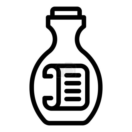 Illustration for Paper message bottle icon outline vector. Paper cork. Glass empty - Royalty Free Image