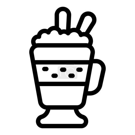 Drink frappe icon outline vector. Iced cup food. Drink fall
