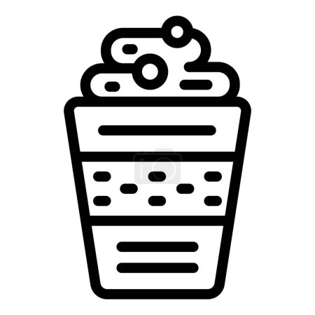 Cream food drink icon outline vector. Ceramic recipe. Cafe cream mug
