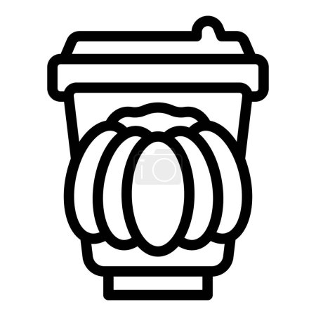 Drink pumpkin spiced icon outline vector. Ceramic food. Autumn cafe cream