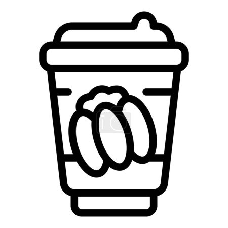 To go cup latte icon outline vector. Dark iced drink. Recipe food