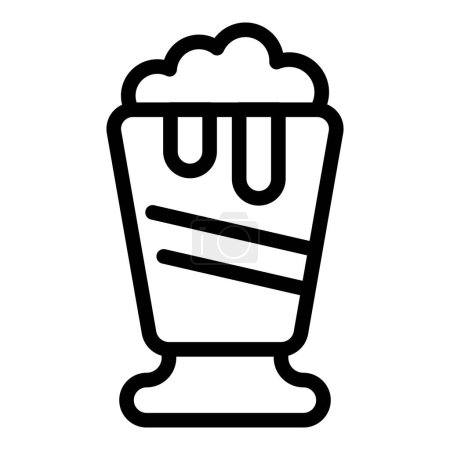 Cream latte drink icon outline vector. Cafe cream. Topping food