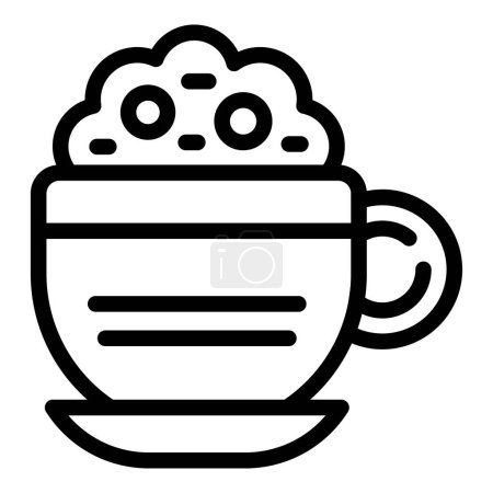 Frozen cup latte icon outline Vektor. Cafe Sahnebecher vorhanden. Saisonale Lebensmittel