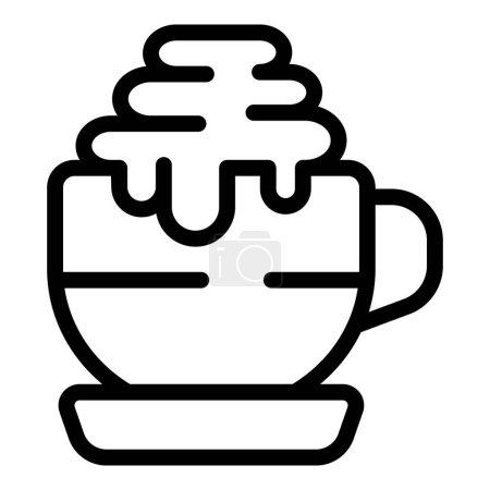 Frozen frappe icon outline vector. Fall coffee. Food ceramic spiced