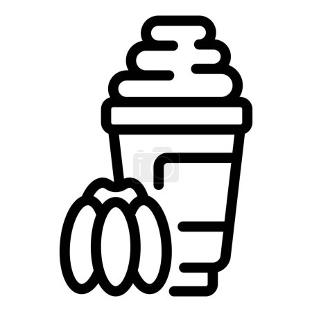 Pumpkin latte icon outline vector. Frappe iced. Drink recipe food
