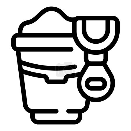 Sand bucket toy icon outline vector. Child education. Care book reading