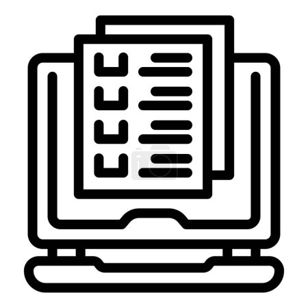 Illustration for Computer book publication icon outline vector. Open publish. Shop cover - Royalty Free Image