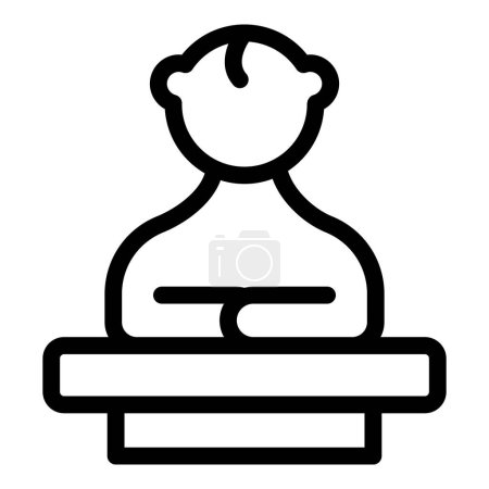 Kid lesson desk icon outline vector. Day care. Education young person
