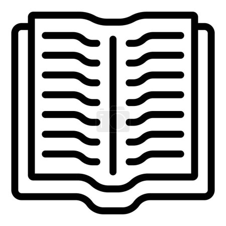 Téléchargez les illustrations : Nouveau vecteur de contour d'icône de livre ouvert. Couverture des données. Pile linéaire - en licence libre de droit