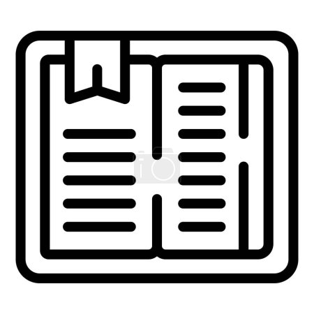 Illustration for Online new book icon outline vector. Publish open data. Story side view - Royalty Free Image