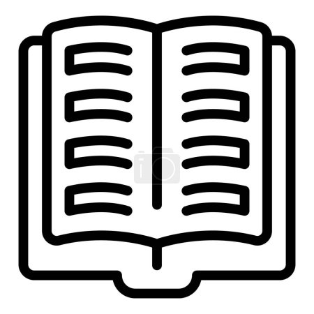 Illustration for Book publication icon outline vector. Work data. Stack volume - Royalty Free Image
