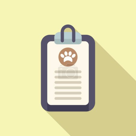 Illustration for Veterinary pet board icon flat vector. Clinic care pet. Animal medical help - Royalty Free Image