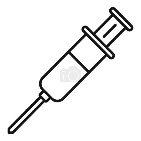 Illustration for Syringe animal injection icon outline vector. Veterinary help. Sick operation - Royalty Free Image