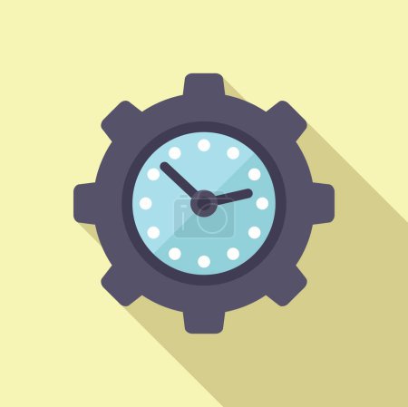 Risk clock gear icon flat vector. Business person. Resolve person work